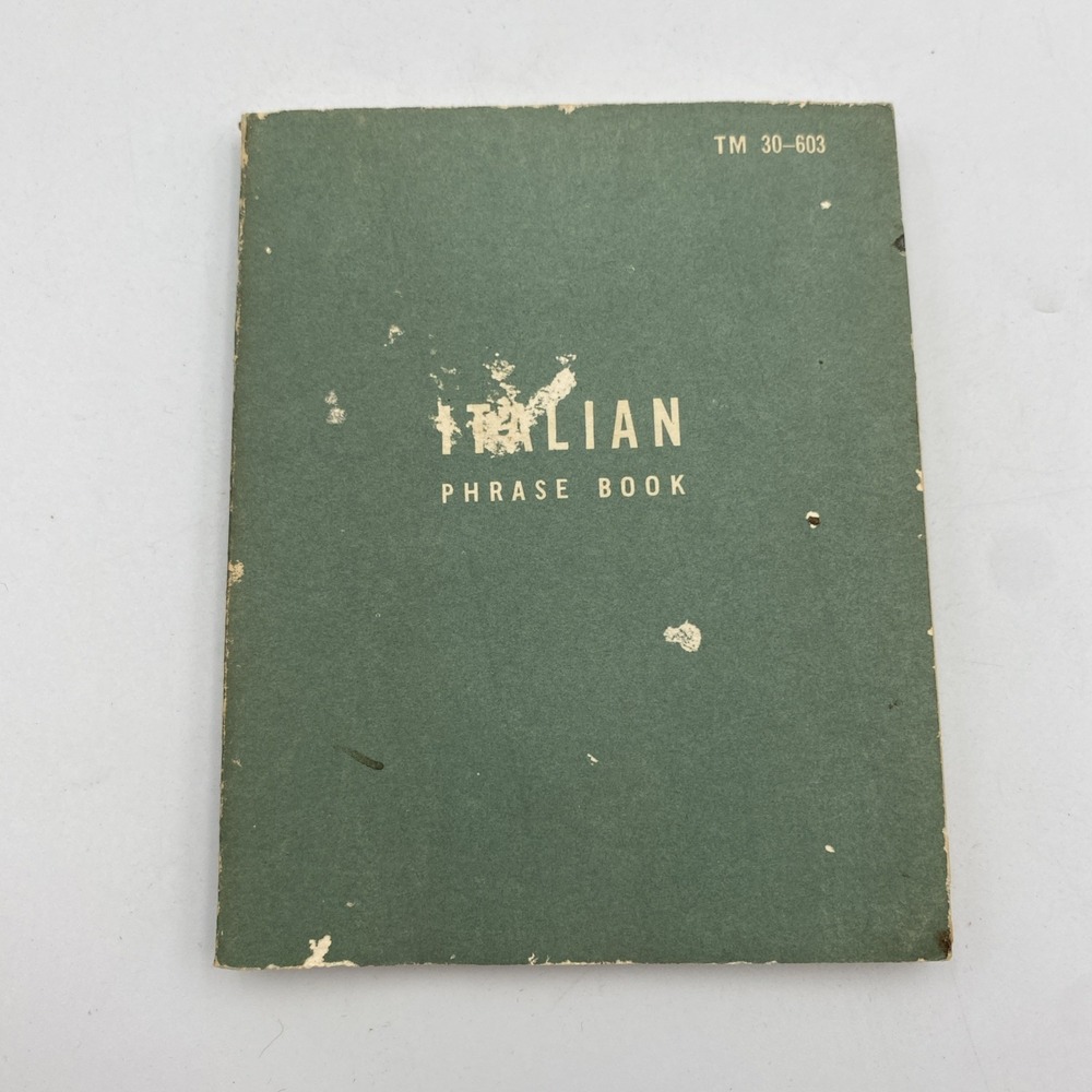 Vietnam Era US Military Soldiers TM 30-603 Language Guide Italian Phrase Book